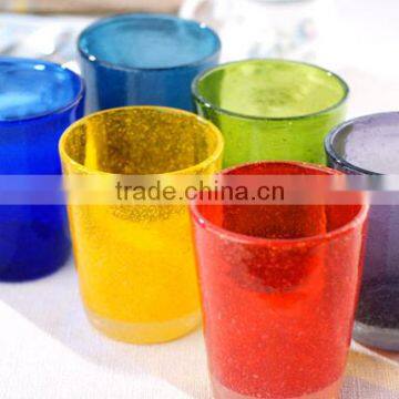 360ML Hand Blown Crafted Color Drinking Bubble Glass Cup