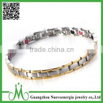 Stainless steel energy bracelet with good health magnetic element