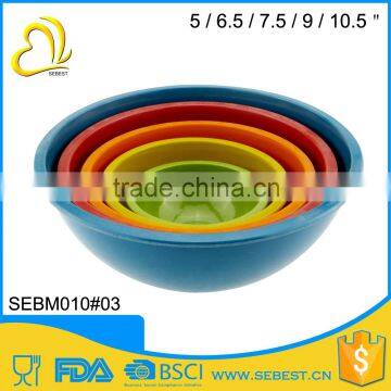 high quality practical melamine bamboo fruit mixing bowl set