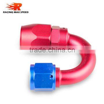 Aluminum Oil Cooler Fitting 180 Degree Resuable Hose End Fuel Line Hose End Fitting Adaptor Blue and Red 40-180-10 photo-4