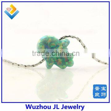 925 Sterling Silver Synthetic Hamsa Opal Gems Necklace For Sale Online With Factory Price photo-3