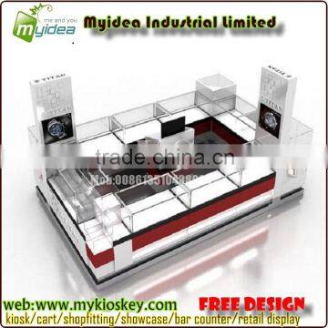 Customized Watch Kiosk Design For Mall With Watch Display Showcase