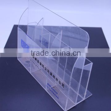 Acrylic Brochure Holder with 6 Pockets for Counter Top Brochure Display