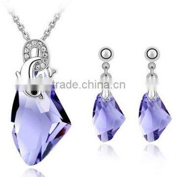 Cheap Wholesale Beautiful Purple Crystal Jewelry Sets