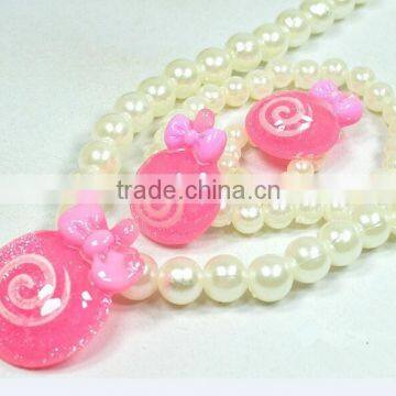 Latest Design Cute Snail Pearl Jewelry Sets For Kids