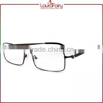 Laura Fairy Italy Designer Black Rectangle Metal Spectacle Optical Frame For Unisex