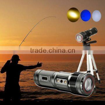 High Tech 10W Waterproof 3 Colors Beam Zoomable Underwater Fishing Light With LCD Touch Sensor photo-3