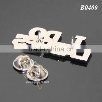 Rhinestones Souvenir Brooch Zinc Alloy Silver Color Crystal Badge Metal Custom Letter Lapel Pin photo-5