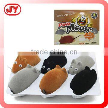 2015 hot sale toy animals pull back flocking mouse toy with EN71