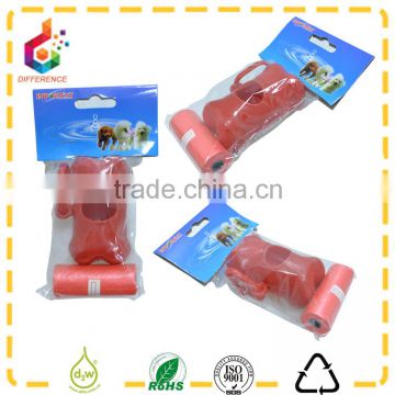 red recyclable dog waste bag dispenser and refills