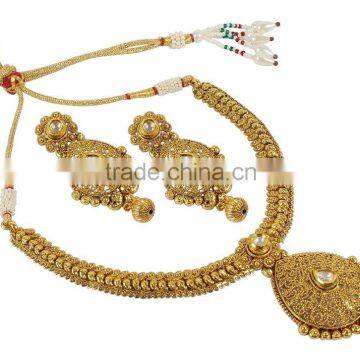 Indian Traditional Antique Look Gold Polish Necklace For Women photo-5