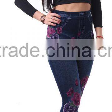 Wholesale fashion hot sex photos legging denim jean trousers ladies leggings