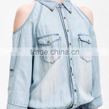 fake two pc one-piece women clothing oem customized jeans wholesale china