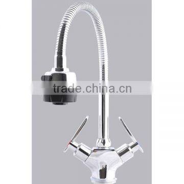 Brass Kitchen Mixer, Chrome Finish, 360 Degree Turn Flexible Hose and 2 Functions Flow Shower Head photo-5