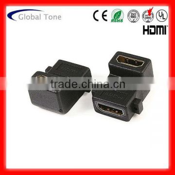 GT3-1012 HDMI A female to HDMI A female panel adaptor 90deg angle type