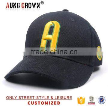 cotton black 3d embroidery baseball cap