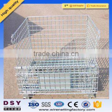 Galvanized industry foldable steel mesh storage cage