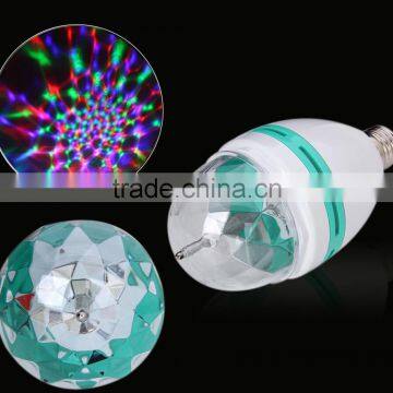 E27 E26 B22 Factory Price Rotating Moving Head RGB DIsco Led Strobe Light Bulb photo-3