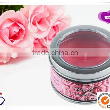 2014 new style wholesale Round candle tin box with acrylic window