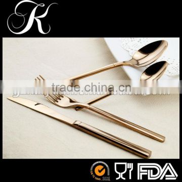 Cutlery gold plated,rose gold tableware,gold flatware