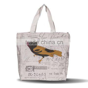 Coutry Style Linen Cotton Bird Embroidery Canvas Casual Tote Bag