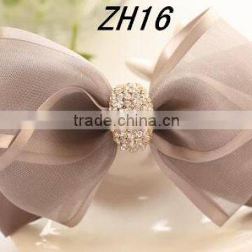 Colors Chiffon Ribbons Rhinestone Hair Bow Bow Hair Jewelry photo-4