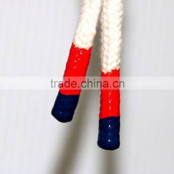 White customized printed silicone shoelace with custom logo plastic tips