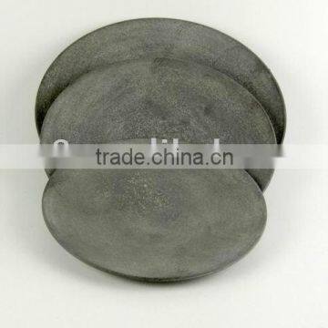 S/3 Round Plastic Plate w/Antique Grey