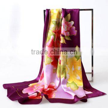 100% silk square scarf hand painting