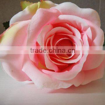 S.S.-wholesale artificial pink silk rose flower head