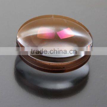 Coated reflector lens double convex