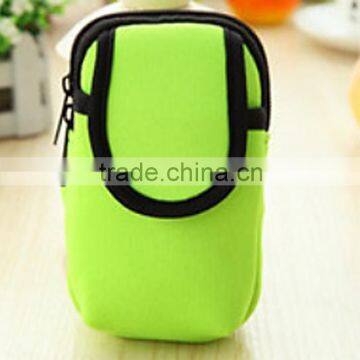 Wholesale price for all cell phone neoprene arm hand double pockets pouch