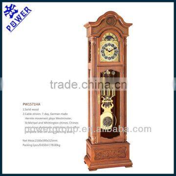 Grandfather clock Chimes every quarter and hour Automatic night time shut-off High quality PW1571HR