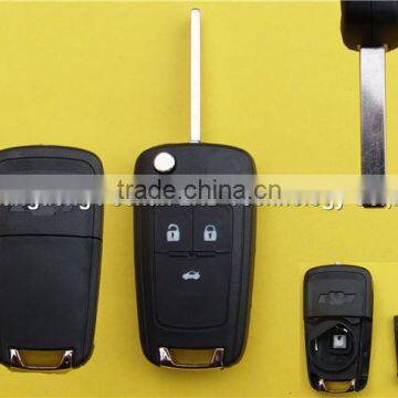 flip folding key shell for Chevy remote key case cover 3 buttons Chevrolet Cruze HU100 blade