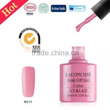 LACOMCHIR 10ml newest light colors hot sale uv gel ,nail polish ,soak off gel nail polish