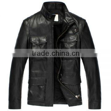 Fashion PU Genuine Cheap man leather jacket with cheap price