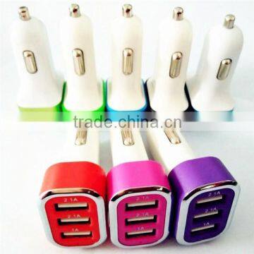 Promotion Gift Cheapest 3port Usb Car Charger With CE ROHS Approved Car Charger for Samsung Iphone photo-3