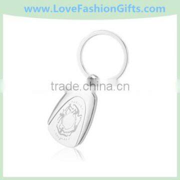 Dual Tone Silver Metal Custom Keychains