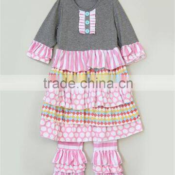 Wholesale Childrens Cotton Orange Chevron Thanksgiving Baby Girls Boutique Clothing photo-5
