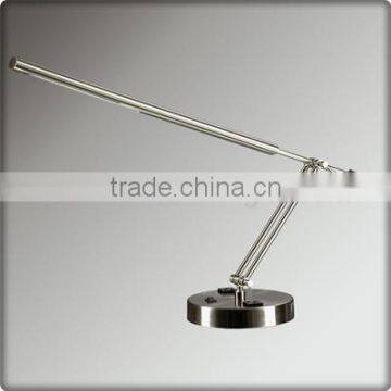 Hotel Supplier Brushed Nickel Hotel Led Reading Light With Extending Arm And Outlet T20286