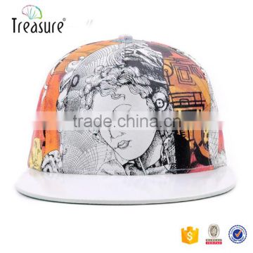 High quality custom wholesale hot sale flat caps for adult floral snapback cap