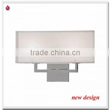 new design decorative wall sconce with white fabric shade and chrome base