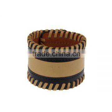 Latest Style Fashion Men's Leather Bracelet Wholesale With Alloy Buckle Bracelet