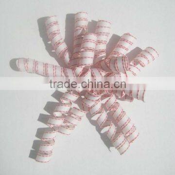 HOT SALE White Woven Fabric Grosgrain Ribbon Curly Present Decorative Bow