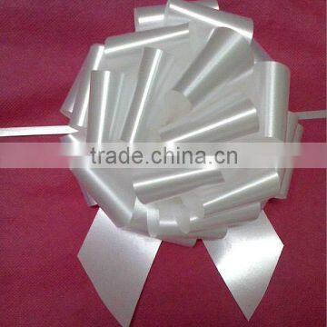 HOT SALE 5 inches White Plain Poly Holiday Decoration Hongkong Pull Bow