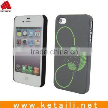 For new iphone 4S cover, 1 C silk print and rubberized