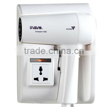 Surface mount mini washroom hair dryer, energy-saving and made with eco-friendly abs madterials