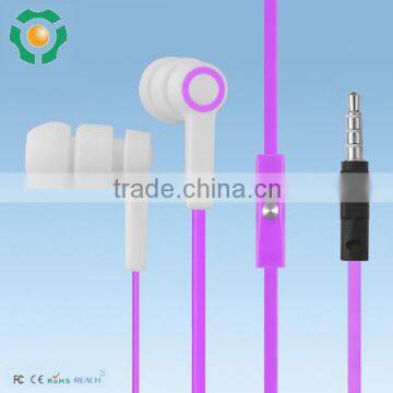 Colorful Wired earphones with Flat cable and 3.5 mm plug for enjoying music