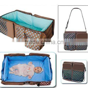 Polyester With Dot Printing Foldable Travel Diaper Bags/ Baby Travel Cot Quality Choice photo-6