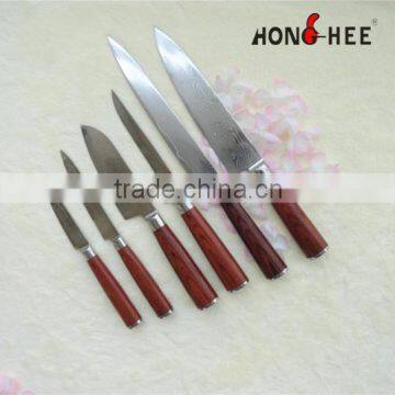 6pcs hot sale excellent quality Damascus kitchen knife set